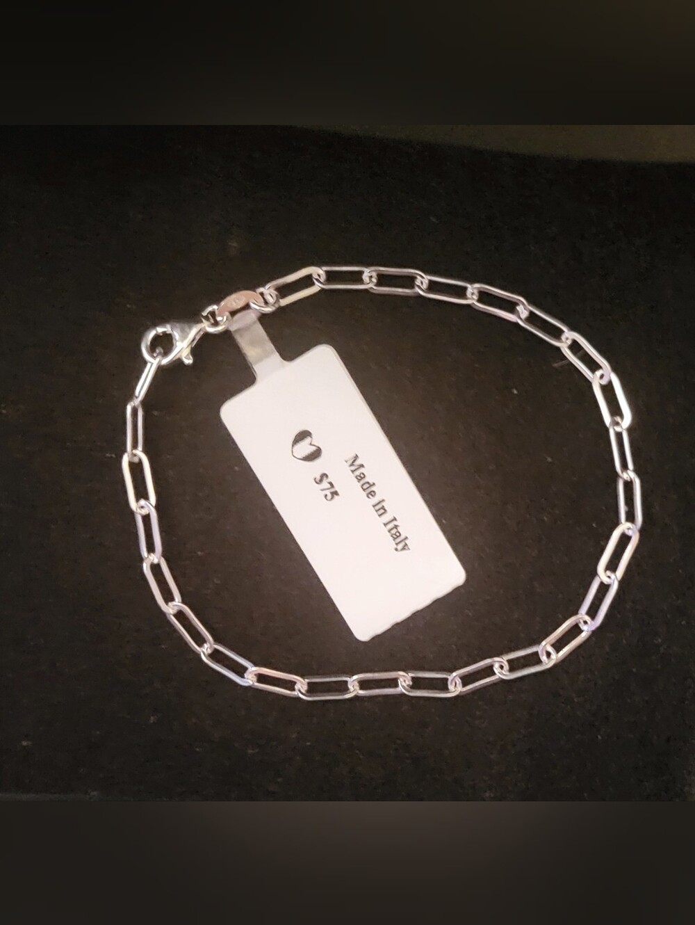 Sterling Silver Paperclip Link Bracelet - Made in Italy 6 To 6.5 Inches